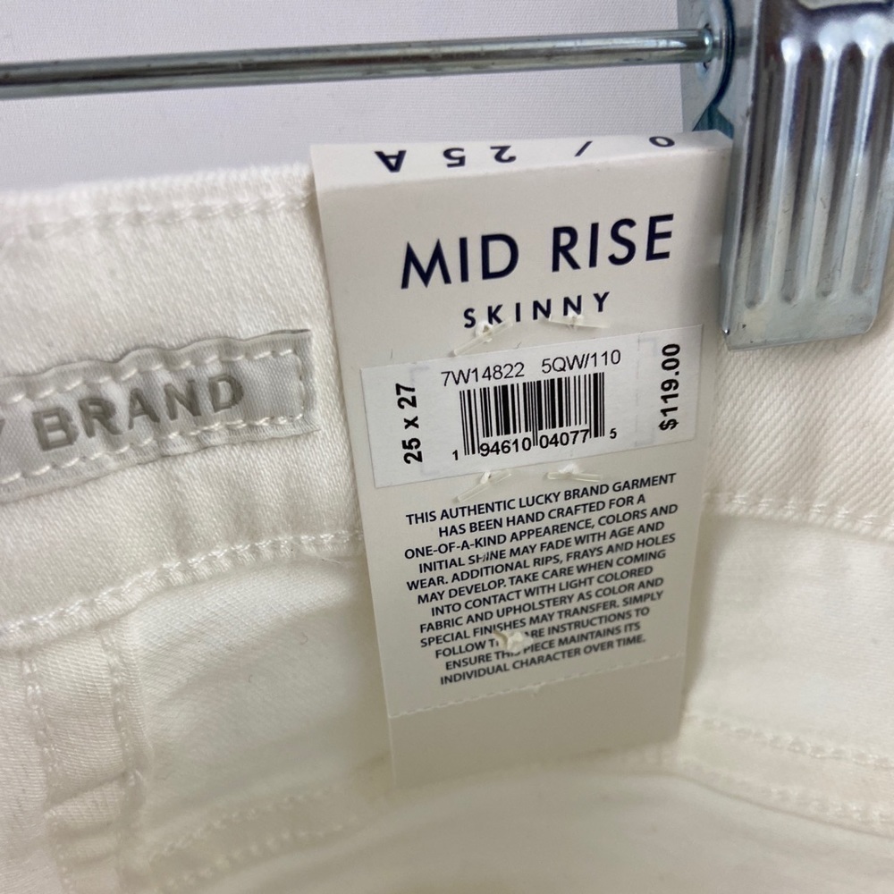 Lucky Brand AvaWhite Mid Rise Skinny 0/25 A Jeans - Picture 9 of 12